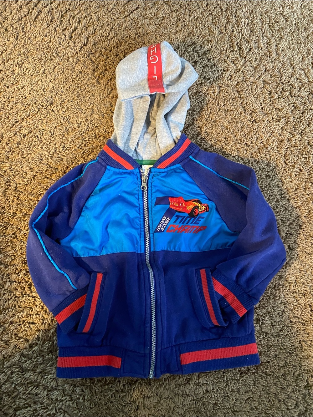Disney Blue Red Lightning McQueen Hooded Jacket